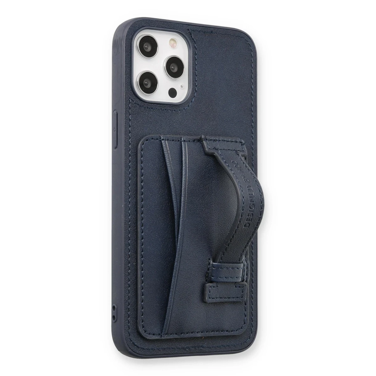 HDD Apple iPhone 12 Pro Max Kılıf HD Deri Kartvizitli Kapak - Lacivert
