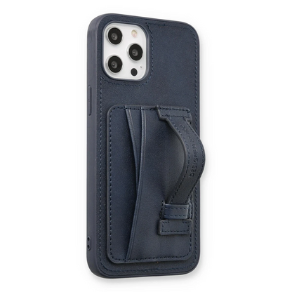 HDD Apple iPhone 12 Pro Max Kılıf HD Deri Kartvizitli Kapak - Lacivert