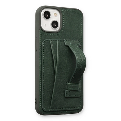 HDD Apple iPhone 13 Kılıf HD Deri Kartvizitli Kapak - Yeşil