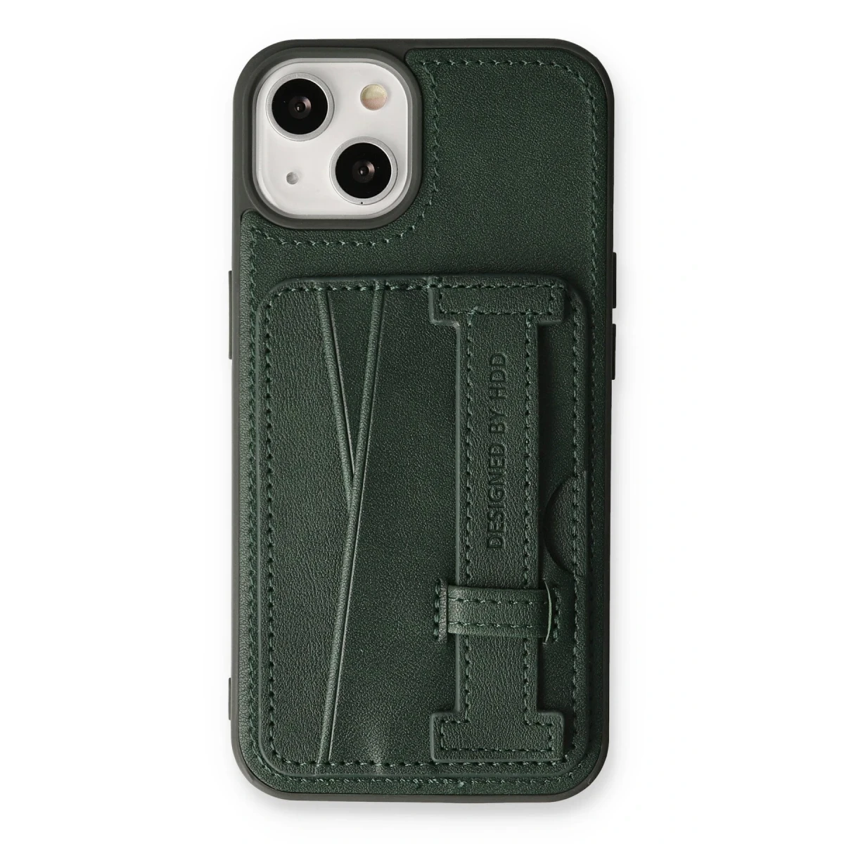 HDD Apple iPhone 13 Kılıf HD Deri Kartvizitli Kapak - Yeşil
