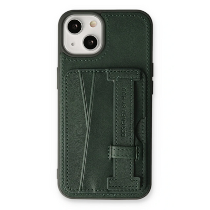 HDD Apple iPhone 13 Kılıf HD Deri Kartvizitli Kapak - Yeşil