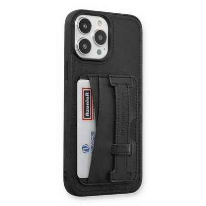 HDD Apple iPhone 13 Pro Kılıf HD Deri Kartvizitli Kapak - Siyah