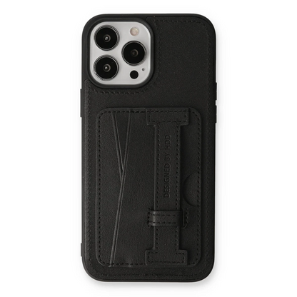 HDD Apple iPhone 13 Pro Kılıf HD Deri Kartvizitli Kapak - Siyah