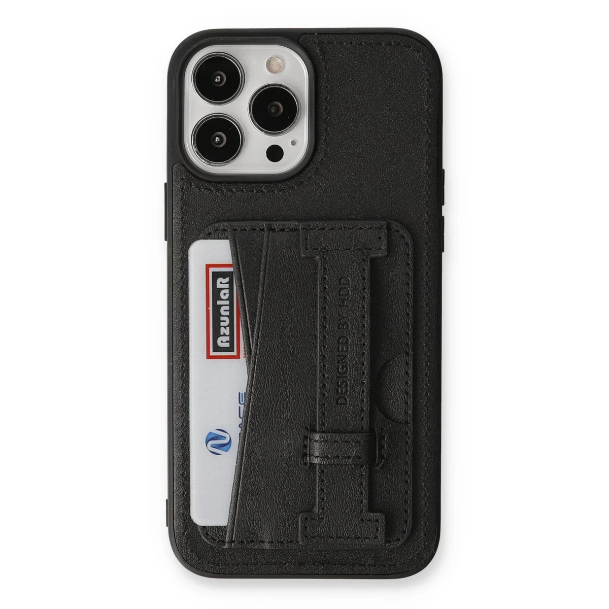 HDD Apple iPhone 13 Pro Kılıf HD Deri Kartvizitli Kapak - Siyah