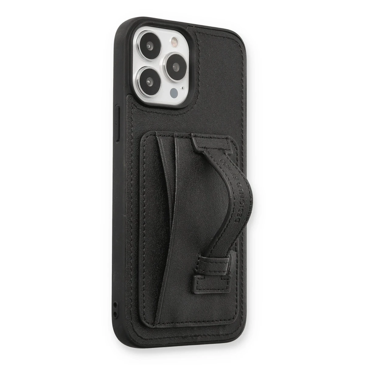HDD Apple iPhone 13 Pro Kılıf HD Deri Kartvizitli Kapak - Siyah
