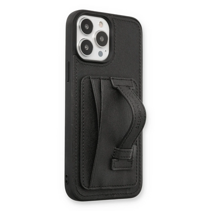 HDD Apple iPhone 13 Pro Kılıf HD Deri Kartvizitli Kapak - Siyah