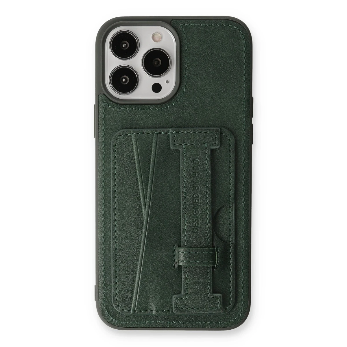 HDD Apple iPhone 13 Pro Kılıf HD Deri Kartvizitli Kapak - Yeşil