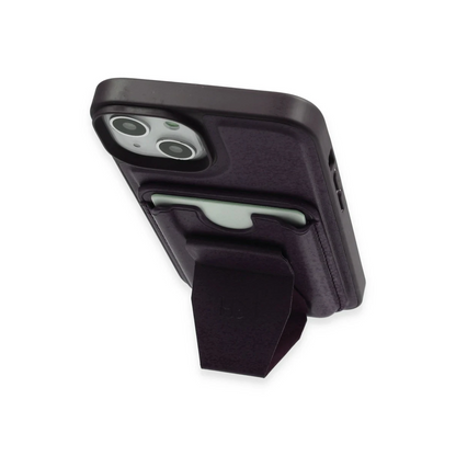 HDD Apple iPhone 14 Kılıf HD Deri Luxury Magnet Kartvizitli Kapak - Derin Mor