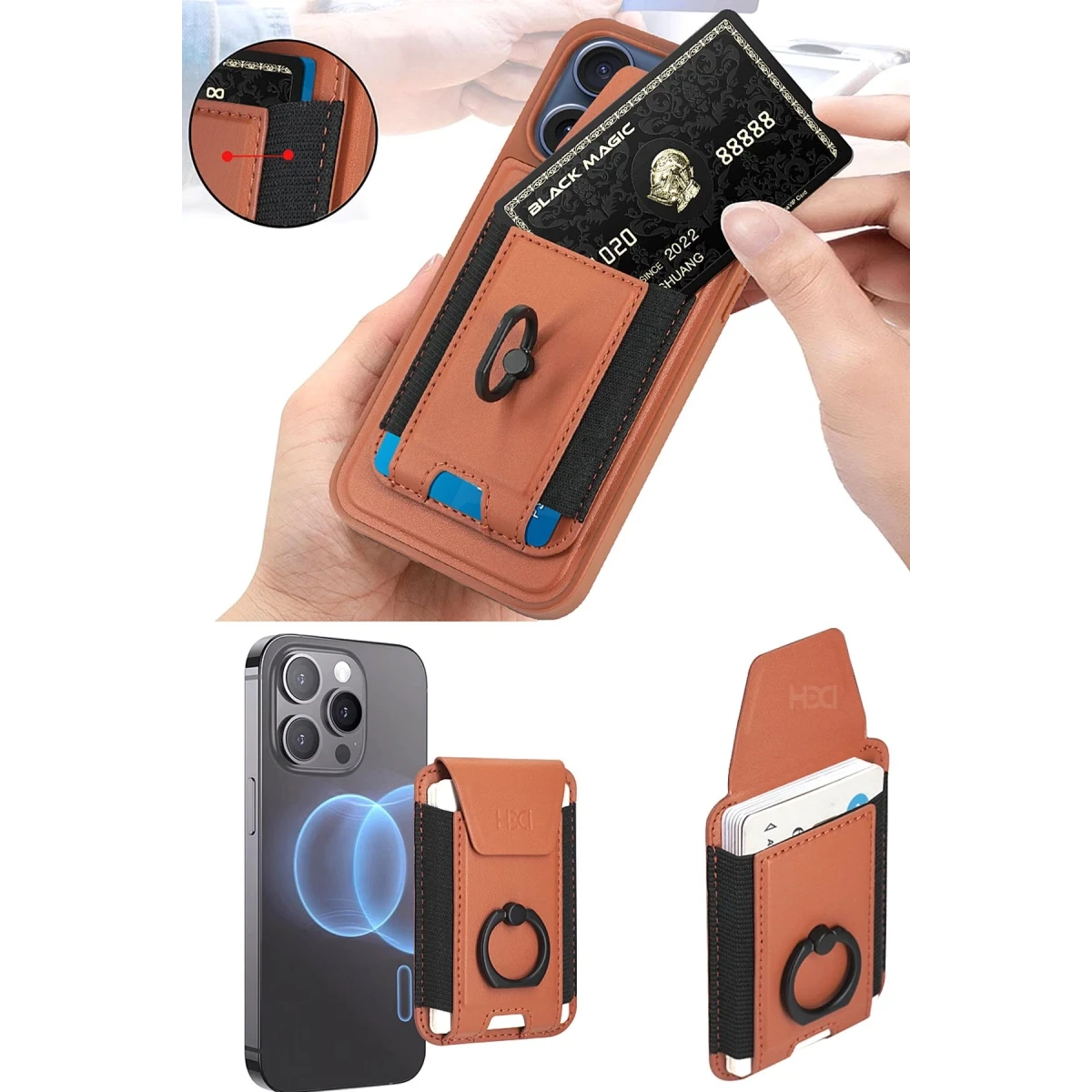 HDD Apple iPhone 14 Pro HBC-228 Havana Magnet Kartvizitli Kapak - Siyah