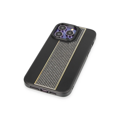 HDD Apple iPhone 14 Pro Kılıf HBC-160 Almera Taşlı Kapak - Siyah
