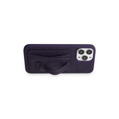 HDD Apple iPhone 14 Pro Kılıf HD Deri Kartvizitli Kapak - Derin Mor