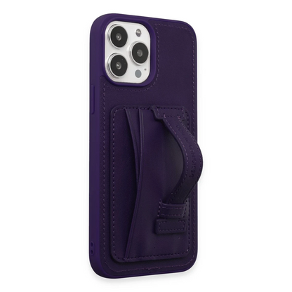 HDD Apple iPhone 14 Pro Kılıf HD Deri Kartvizitli Kapak - Derin Mor