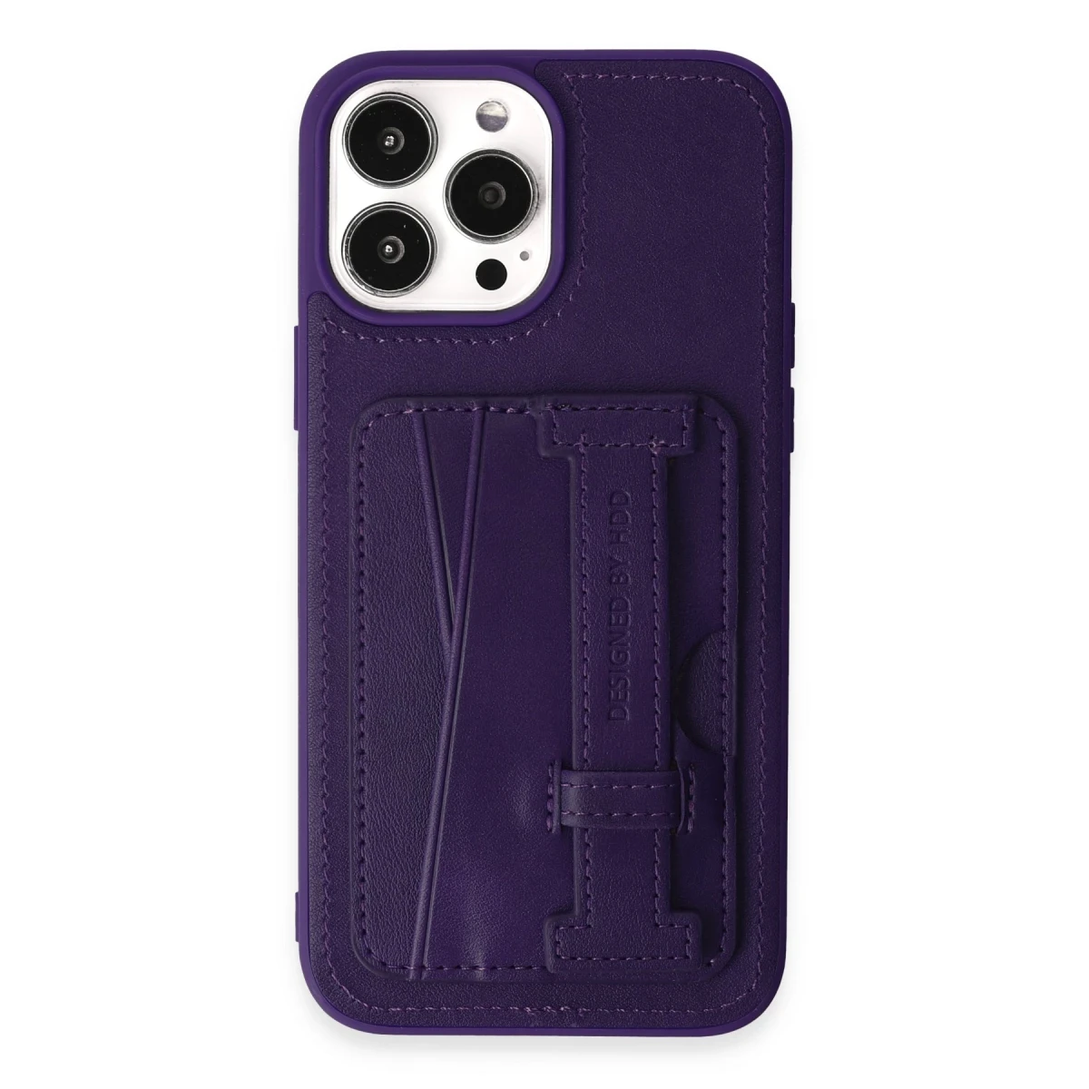 HDD Apple iPhone 14 Pro Kılıf HD Deri Kartvizitli Kapak - Derin Mor