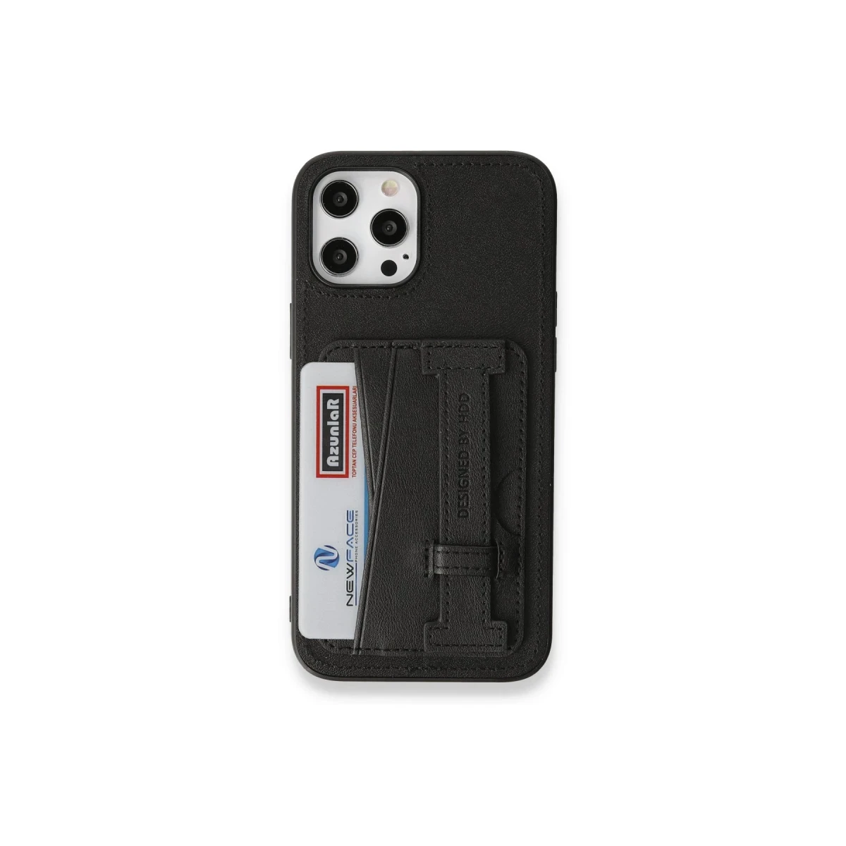 HDD Apple iPhone 14 Pro Kılıf HD Deri Kartvizitli Kapak - Siyah