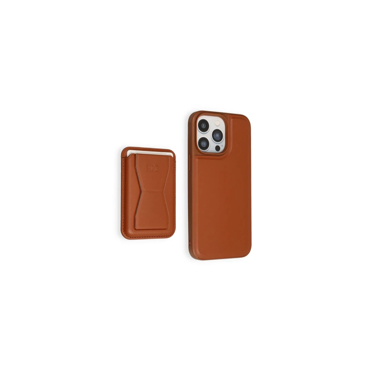 HDD Apple iPhone 14 Pro Kılıf HD Deri Luxury Magnet Kartvizitli Kapak - Kahverengi