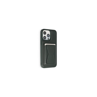 HDD Apple iPhone 14 Pro Kılıf HD Deri Luxury Magnet Kartvizitli Kapak - Koyu Yeşil