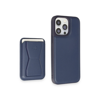 HDD Apple iPhone 14 Pro Kılıf HD Deri Luxury Magnet Kartvizitli Kapak - Lacivert