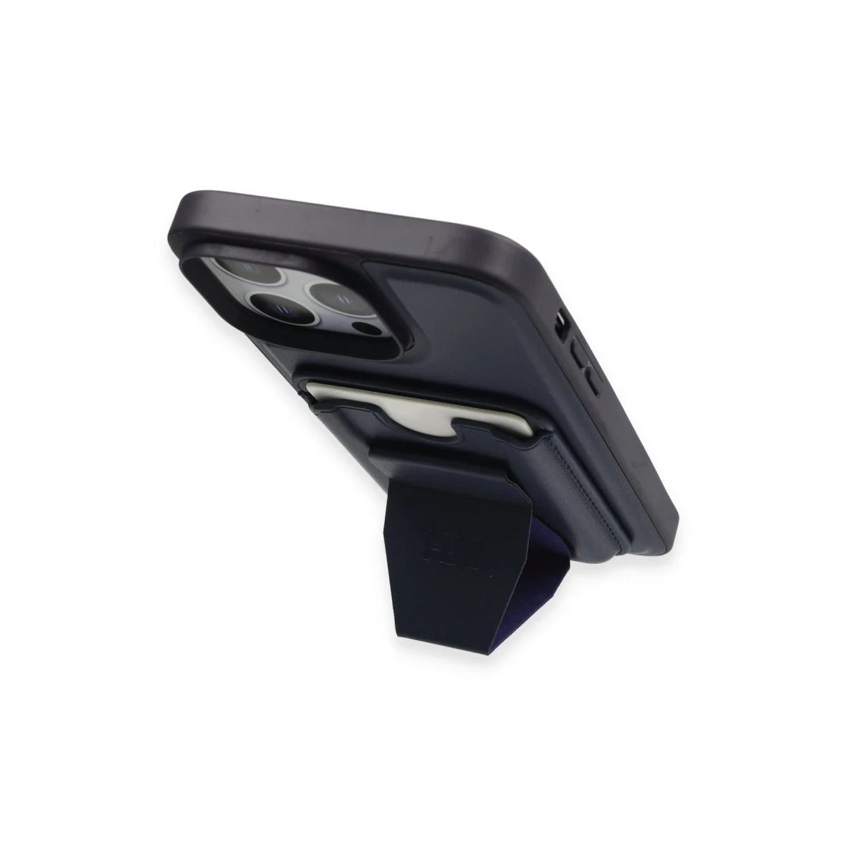 HDD Apple iPhone 14 Pro Kılıf HD Deri Luxury Magnet Kartvizitli Kapak - Lacivert