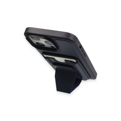 HDD Apple iPhone 14 Pro Kılıf HD Deri Luxury Magnet Kartvizitli Kapak - Lacivert