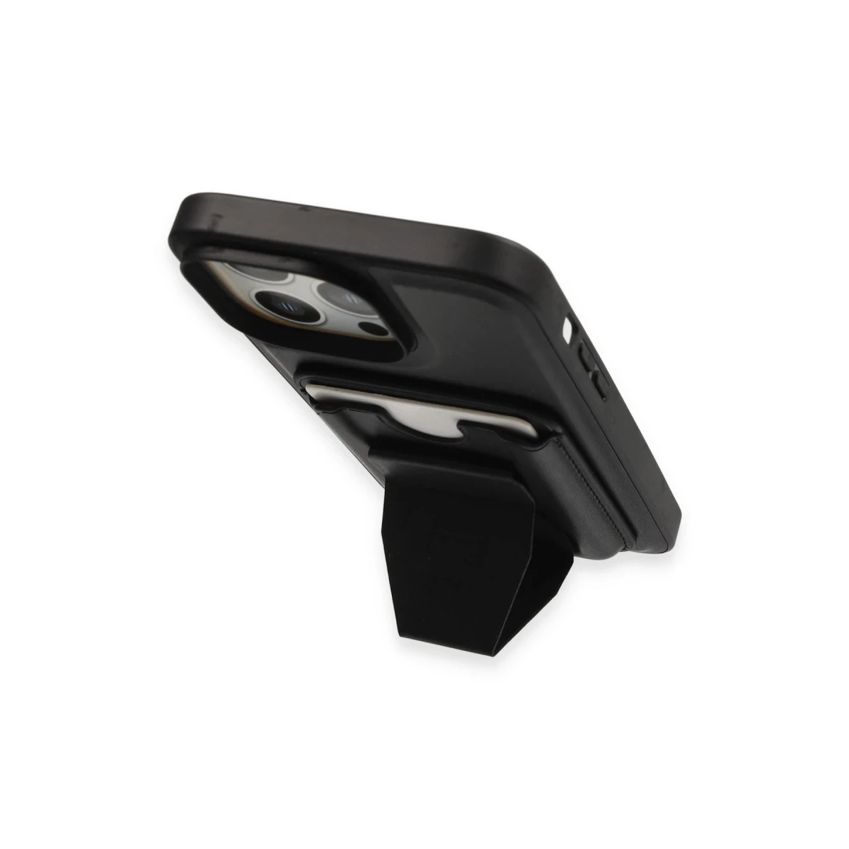 HDD Apple iPhone 14 Pro Kılıf HD Deri Luxury Magnet Kartvizitli Kapak - Siyah