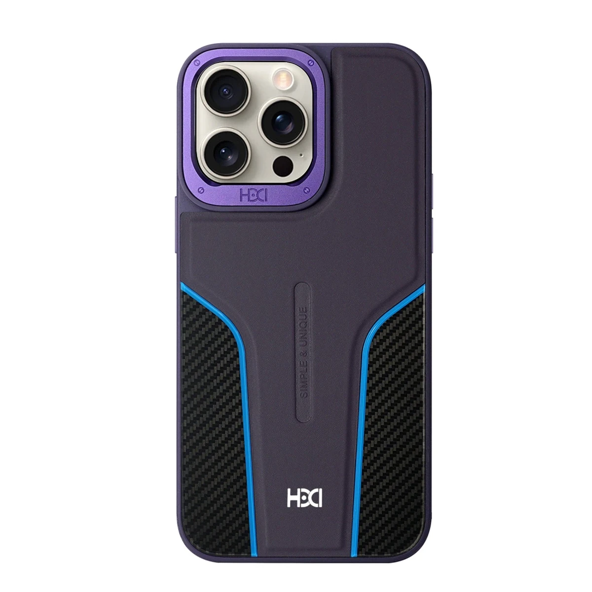 HDD Apple iPhone 14 Pro Max HBC-264 Lambor Karbon Fiber Sport Kapak - Derin Mor