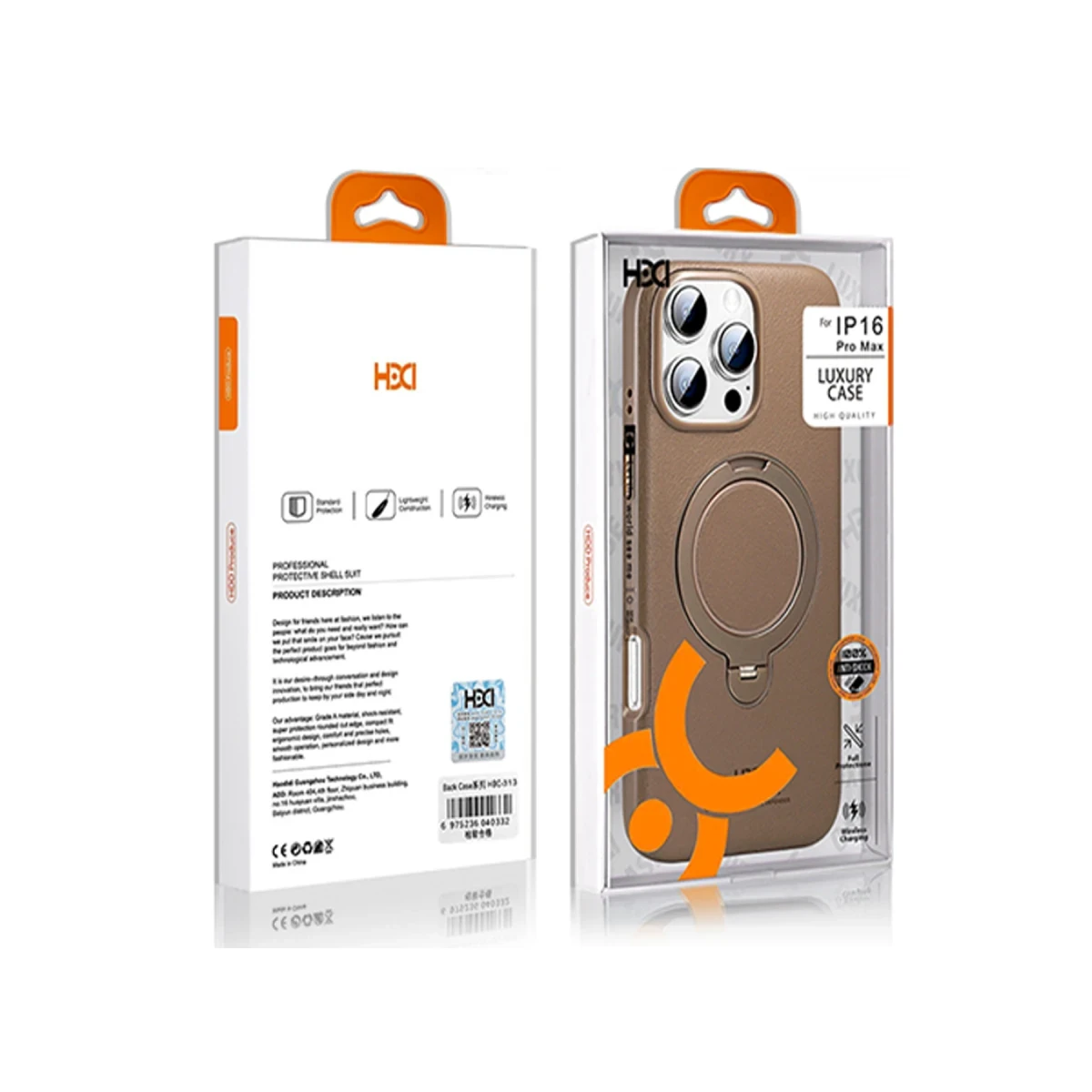 HDD Apple iPhone 14 Pro Max Vapor Deri Magsafe Standlı Kılıf - Siyah