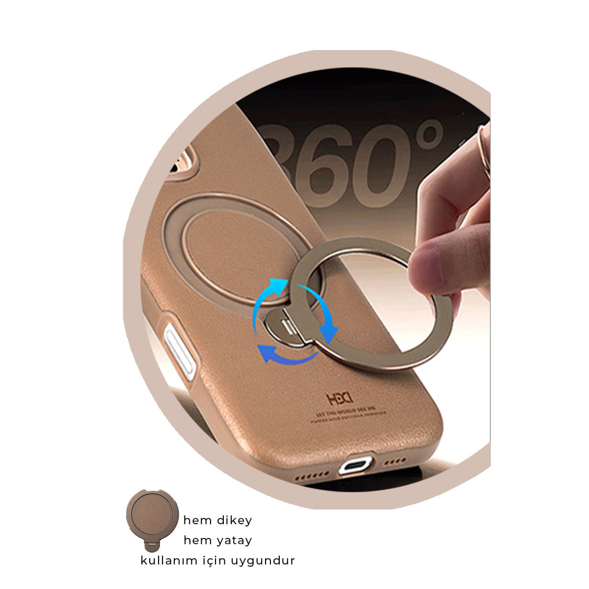 HDD Apple iPhone 14 Pro Max Vapor Deri Magsafe Standlı Kılıf