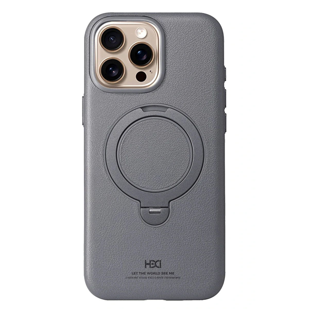 HDD Apple iPhone 14 Pro Max Vapor Deri Magsafe Standlı Kılıf - Titan Gri