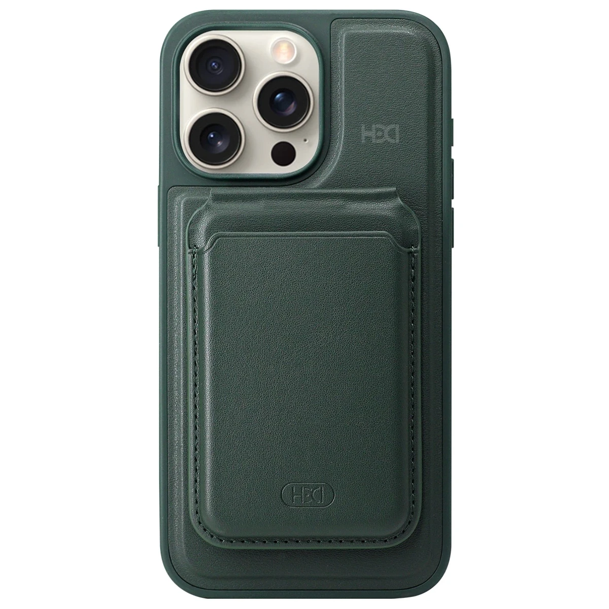 HDD Apple iPhone 15 Pro HBC-247 Atina Kartvizitli Kapak - Koyu Yeşil