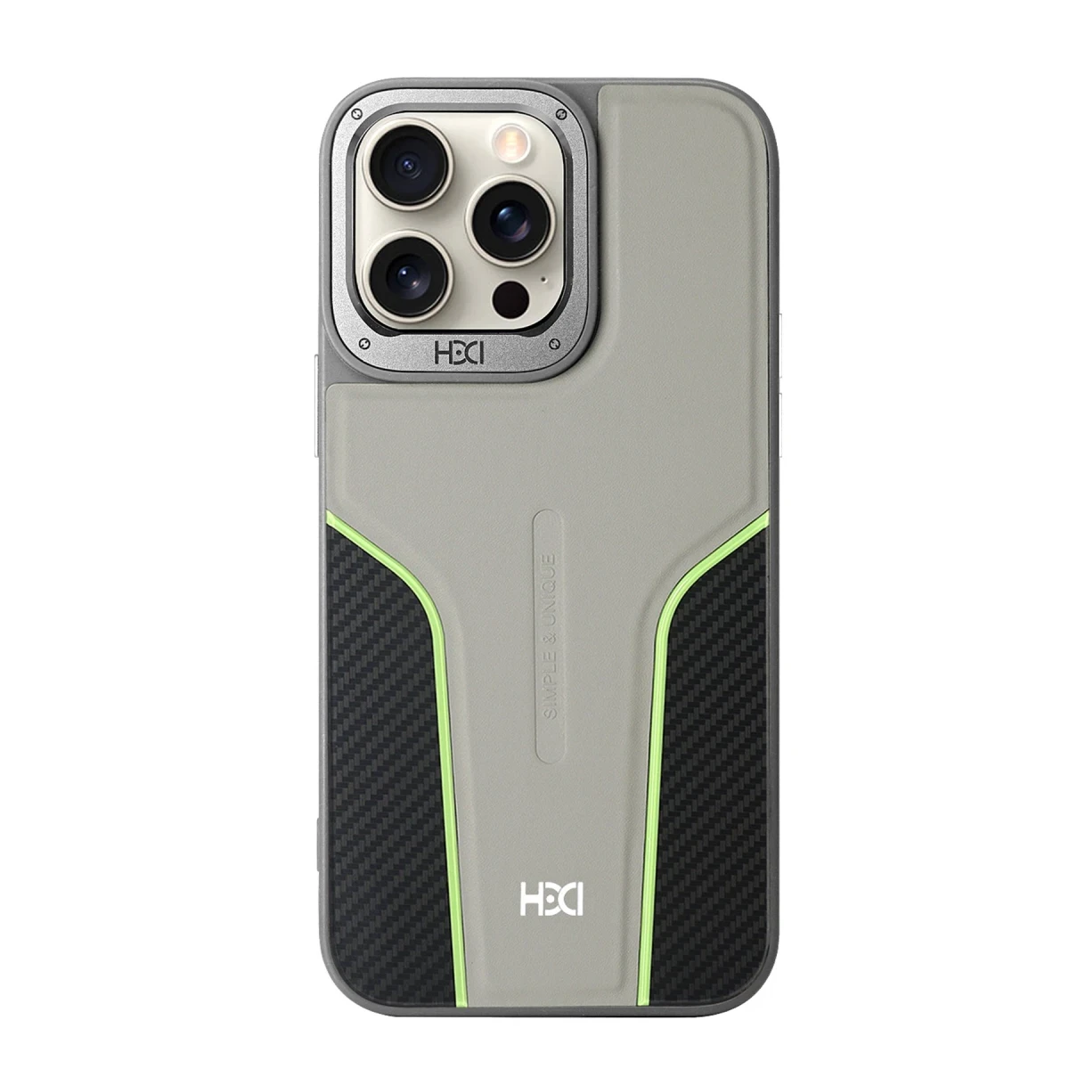 HDD Apple iPhone 15 Pro HBC-264 Lambor Karbon Fiber Sport Kapak - Natural Grey