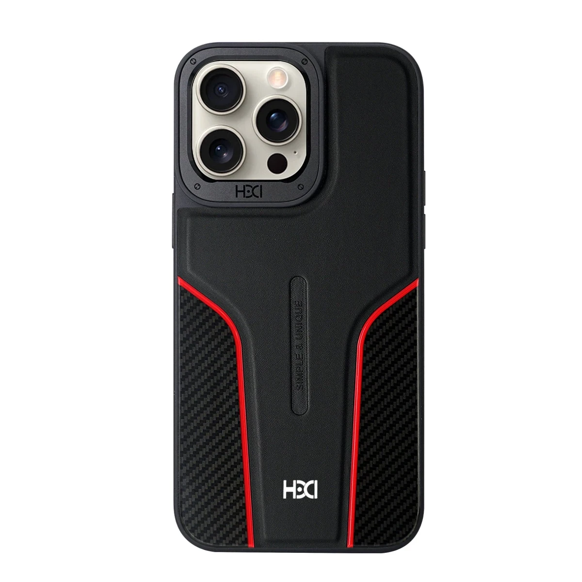 HDD Apple iPhone 15 Pro HBC-264 Lambor Karbon Fiber Sport Kapak - Siyah