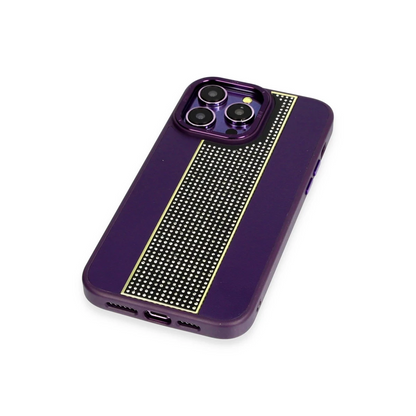 HDD Apple iPhone 15 Pro Kılıf HBC-160 Almera Taşlı Kapak - Derin Mor