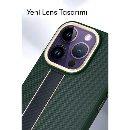 HDD Apple iPhone 15 Pro Kılıf HBC-163 Times Kapak - Koyu Yeşil