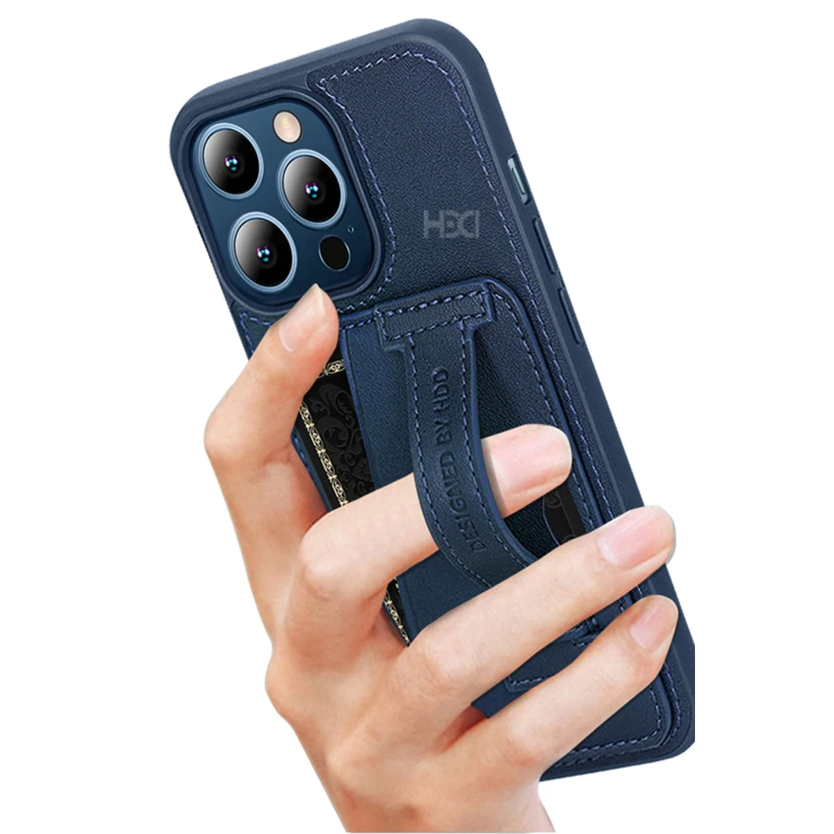HDD Apple iPhone 15 Pro Kılıf HD Deri Kartvizitli Kapak - Siyah
