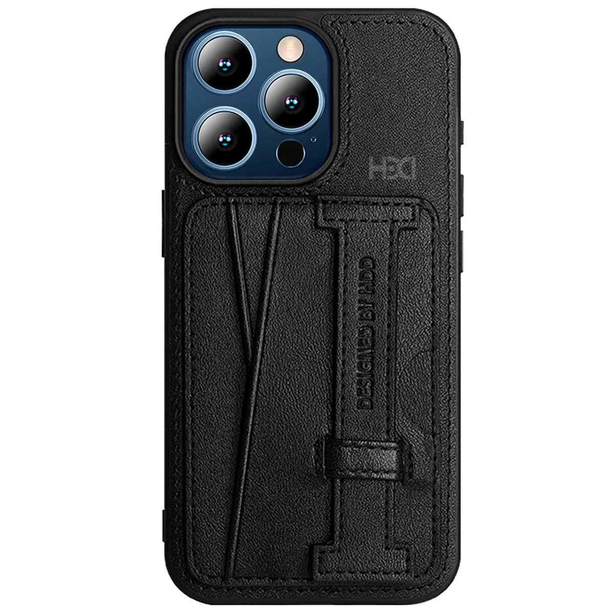 HDD Apple iPhone 15 Pro Kılıf HD Deri Kartvizitli Kapak - Siyah