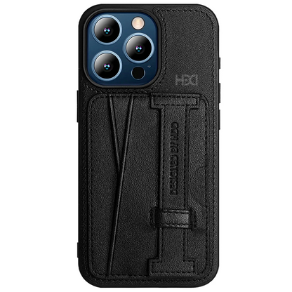 HDD Apple iPhone 15 Pro Kılıf HD Deri Kartvizitli Kapak - Siyah