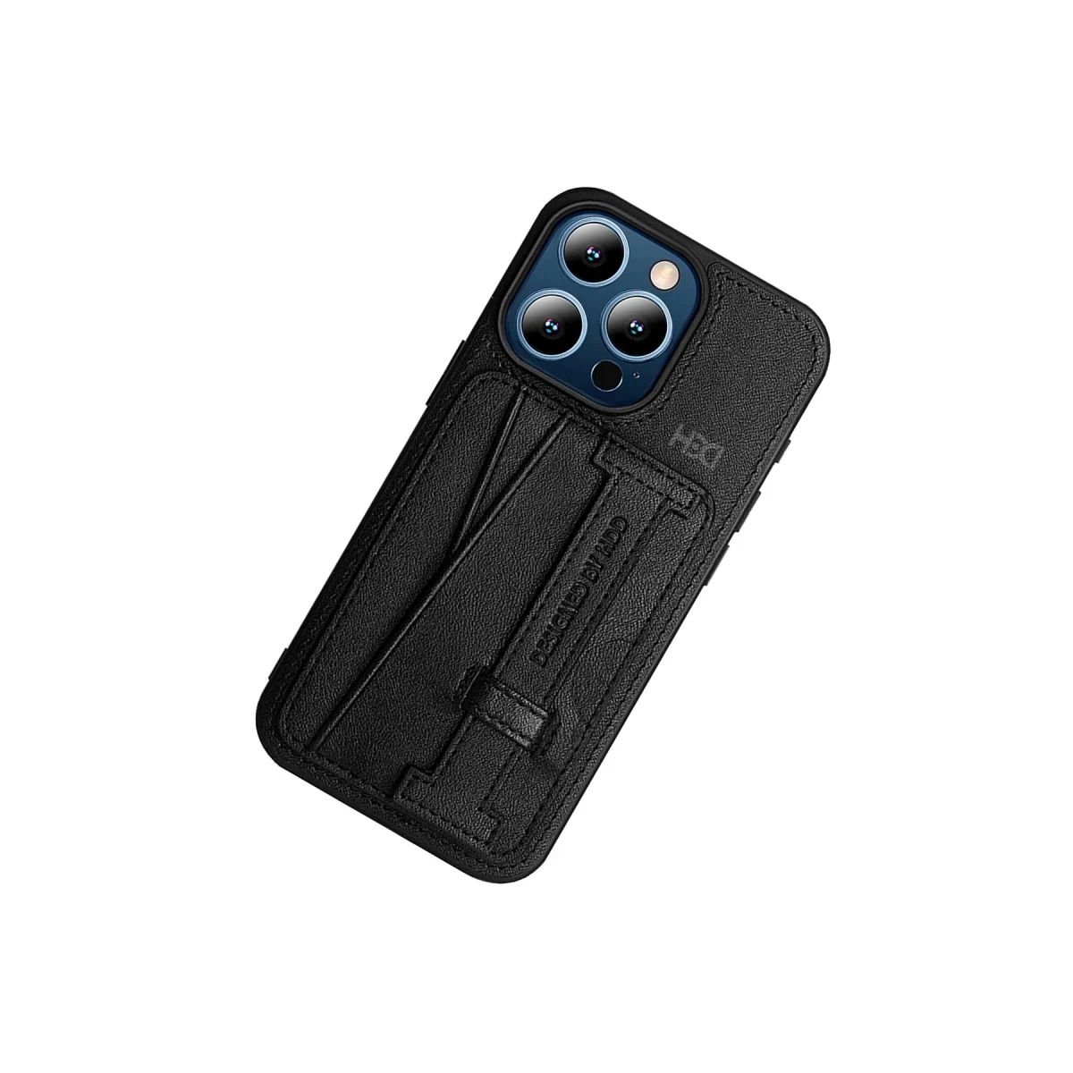 HDD Apple iPhone 15 Pro Kılıf HD Deri Kartvizitli Kapak - Siyah