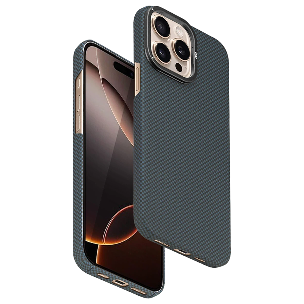 HDD Apple iPhone 15 Pro Max Blaze 1000D Kevlar Magsafe Kılıf - Mavi