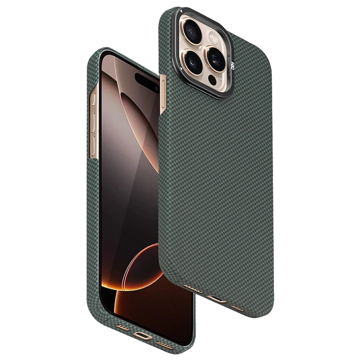 HDD Apple iPhone 15 Pro Max Blaze 1000D Kevlar Magsafe Kılıf - Yeşil