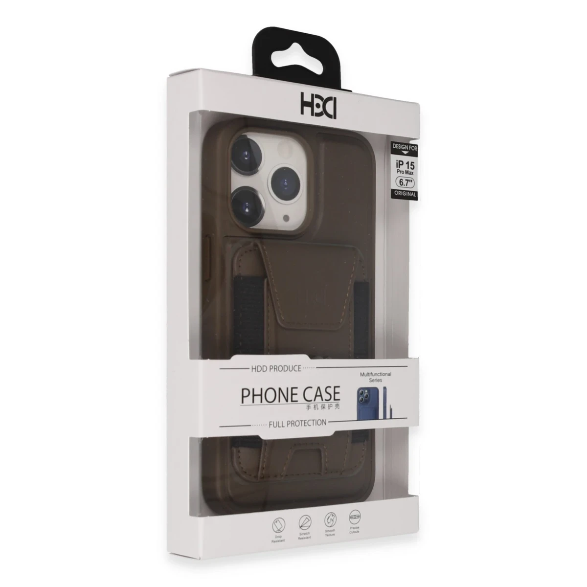 HDD Apple iPhone 15 Pro Max HBC-228 Havana Magnet Kartvizitli Kapak - Titan Gri