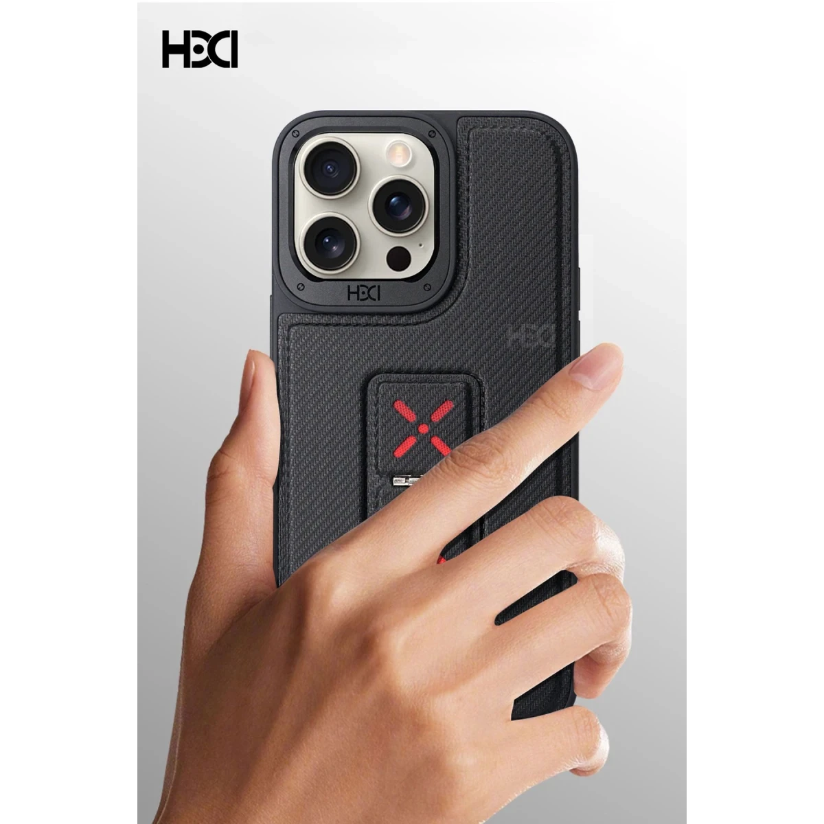 HDD Apple iPhone 15 Pro Max HBC-248 Lima Standlı Kapak - Siyah