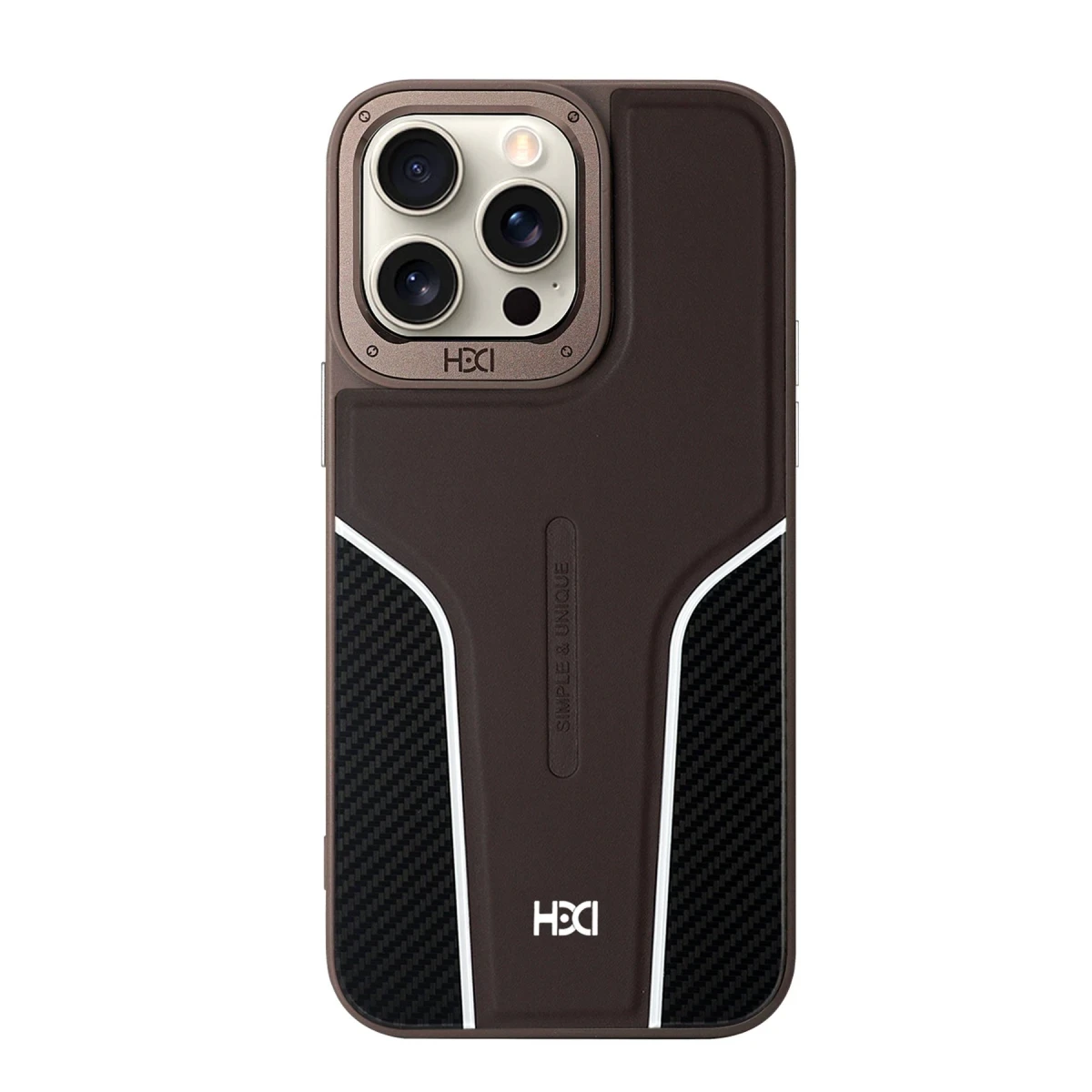 HDD Apple iPhone 15 Pro Max HBC-264 Lambor Karbon Fiber Sport Kapak - Titan Gri