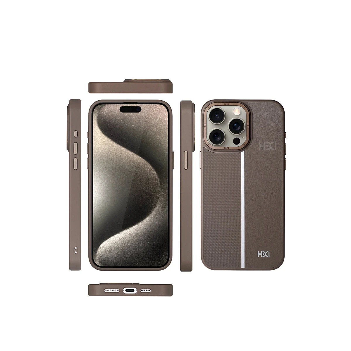 HDD Apple iPhone 15 Pro Max Kılıf HBC-155 Lizbon Kapak - Gri