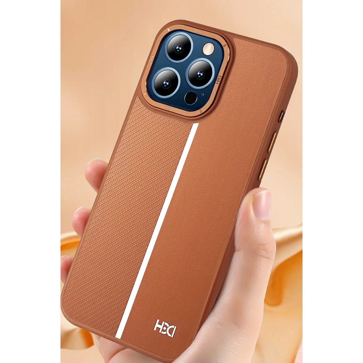 HDD Apple iPhone 15 Pro Max Kılıf HBC-155 Lizbon Kapak - Kahverengi