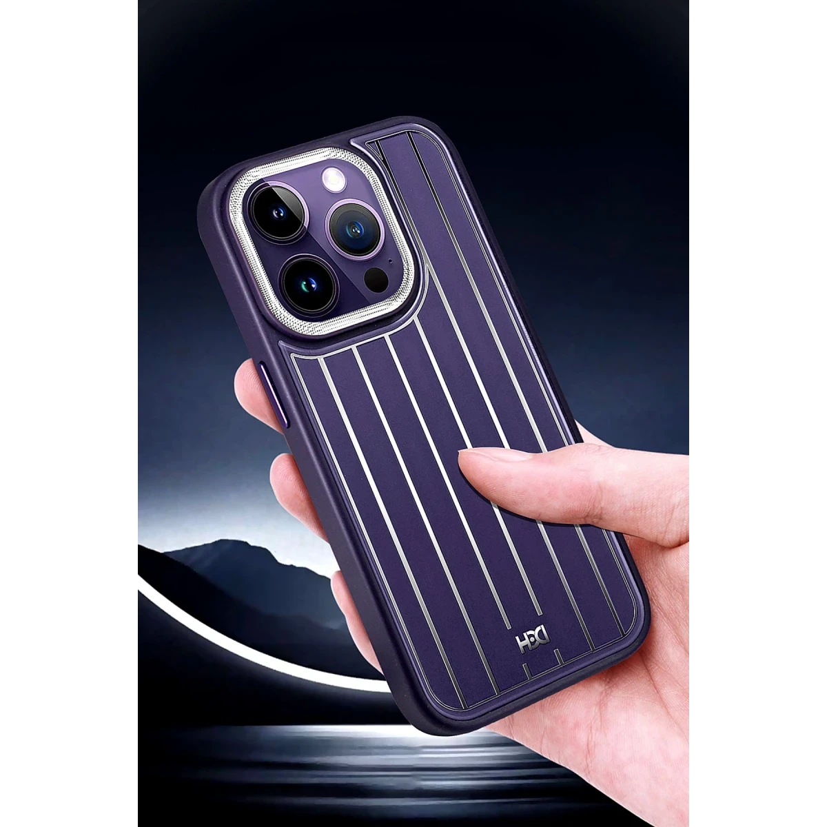 HDD Apple iPhone 15 Pro Max Kılıf HBC-190 Kolaj Kapak - Derin Mor
