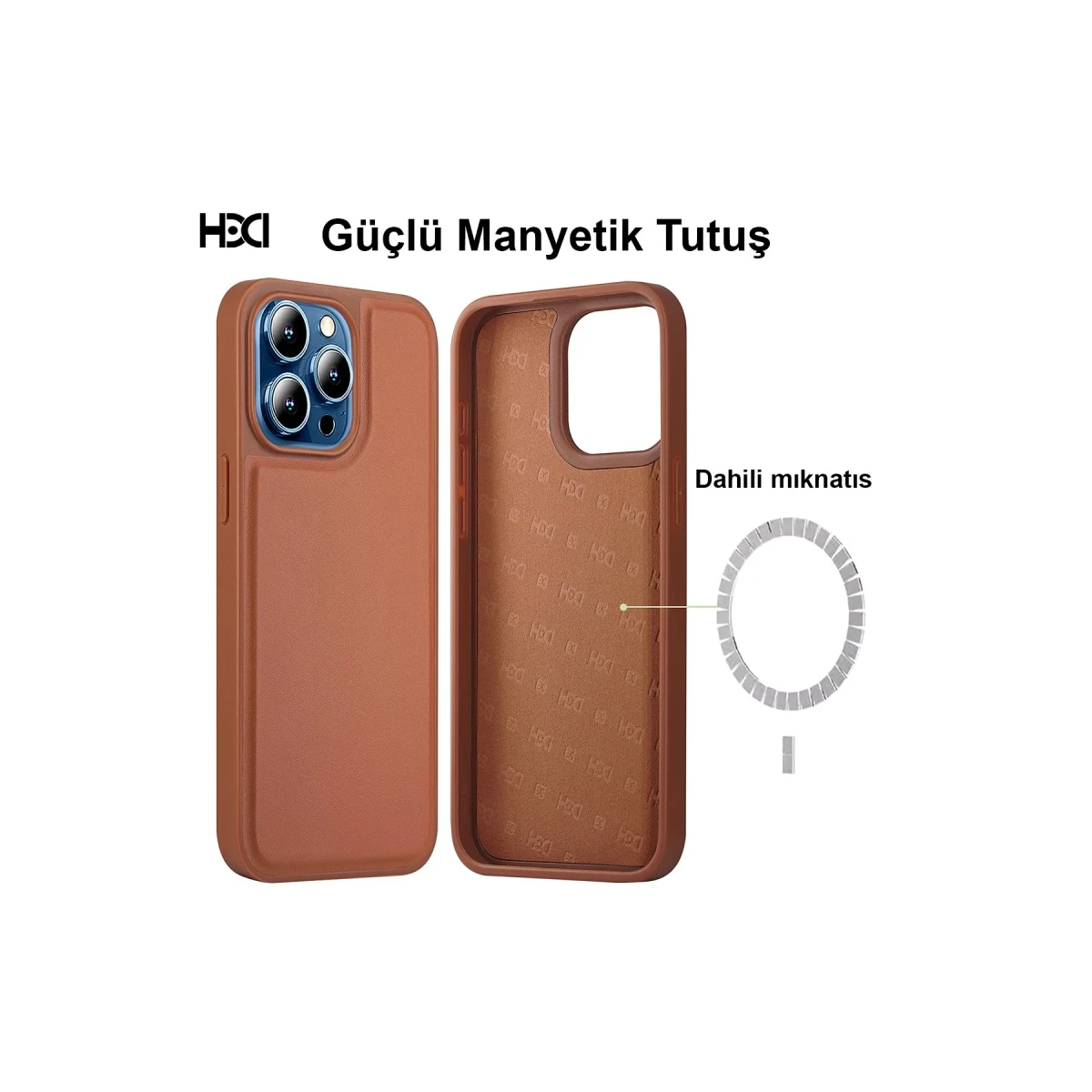 HDD Apple iPhone 15 Pro Max Kılıf HD Deri Luxury Magnet Kartvizitli Kapak - Derin Mor
