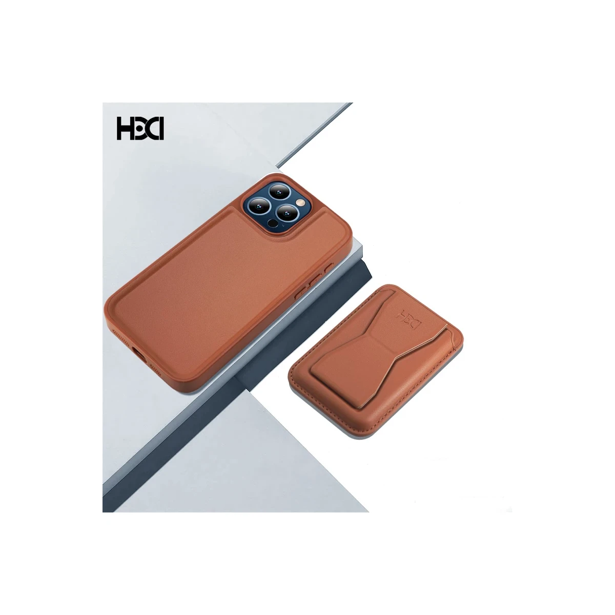 HDD Apple iPhone 15 Pro Max Kılıf HD Deri Luxury Magnet Kartvizitli Kapak - Derin Mor