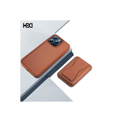 HDD Apple iPhone 15 Pro Max Kılıf HD Deri Luxury Magnet Kartvizitli Kapak - Derin Mor