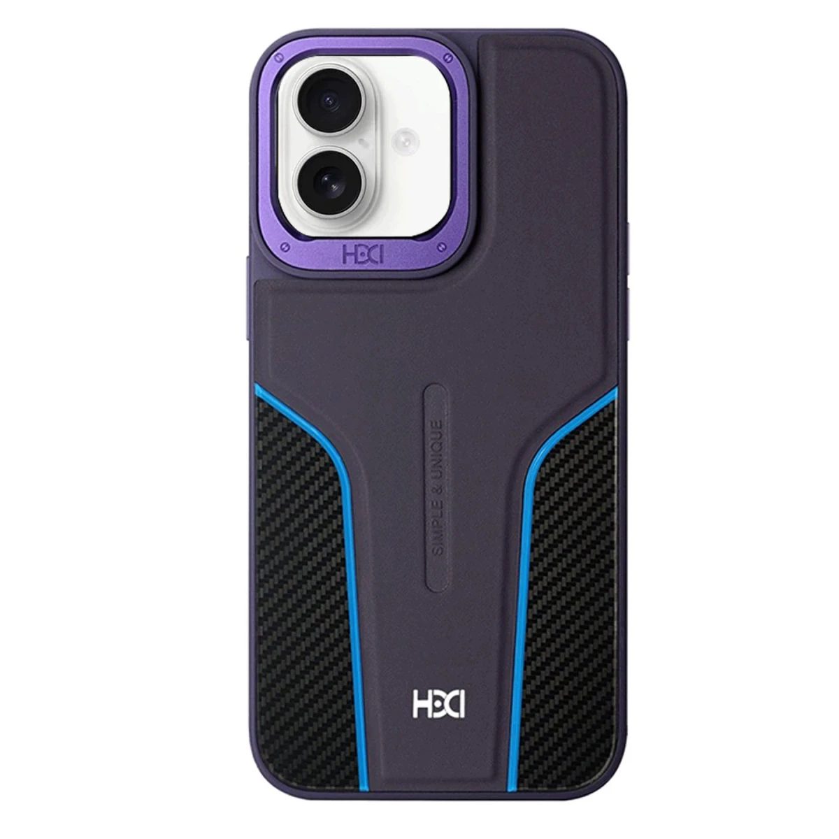HDD Apple iPhone 16 HBC-264 Lambor Karbon Fiber Sport Kapak - Derin Mor