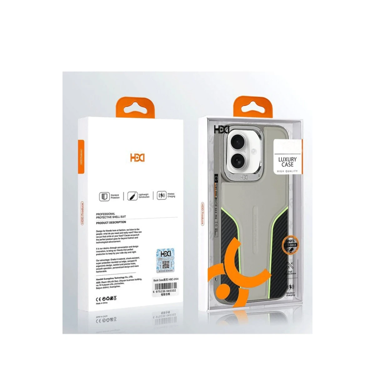 HDD Apple iPhone 16 HBC-264 Lambor Karbon Fiber Sport Kapak - Derin Mor